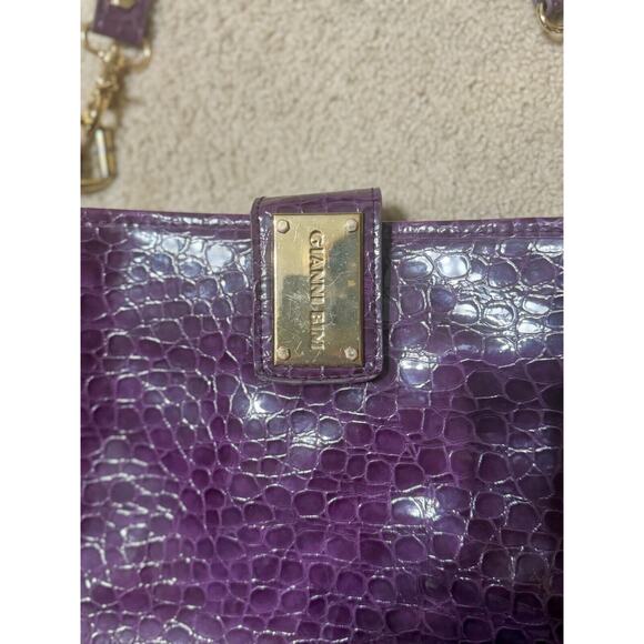 Gianni Bini Large Purple Leather Bag - Picture 5 of 16